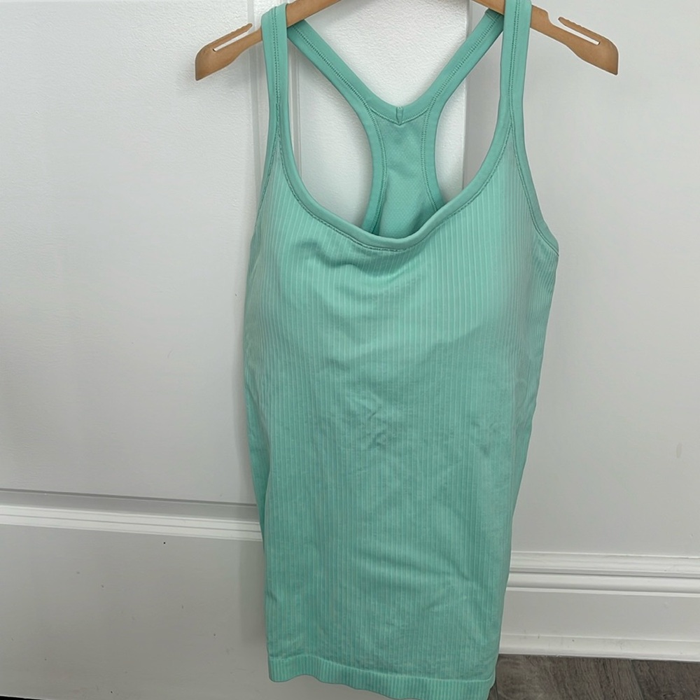 Green Lululemon exercise tank